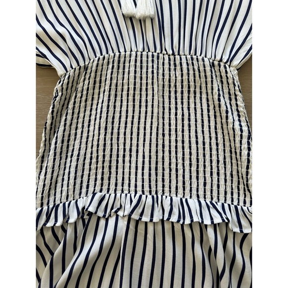 NWOT Aqua Smocked Mini Dress Blue & White Stripes | S - Picture 5 of 9